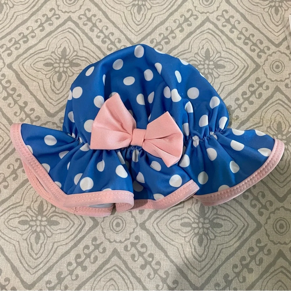 👧🏻Blue and Pink Polka Dot Baby Swimwear Set 6-12m